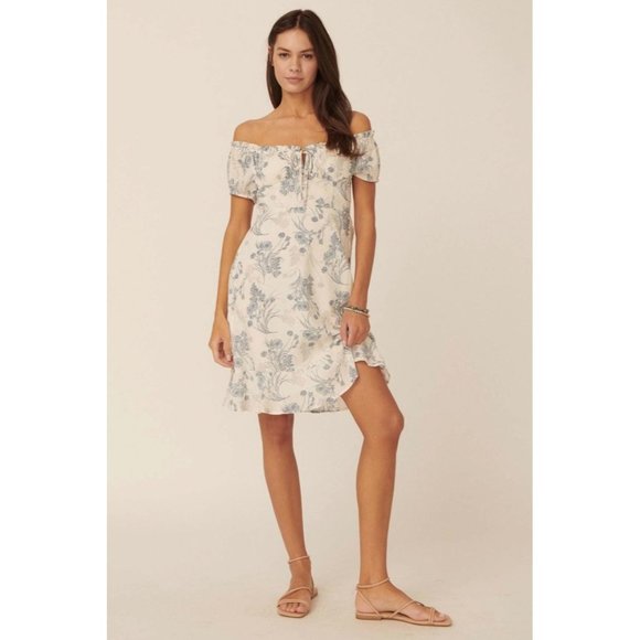 Promesa $70 Flowers in the Wind Floral Mini Peasant Dress NEW WITH TAGS - Picture 1 of 6